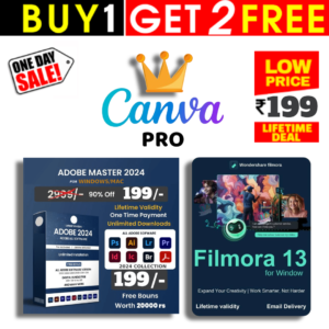 LIFETIME DEAL ! Filmora 13 All Adobe Collection 24 and Canva Pro