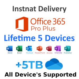 Office 365 Professional Plus Lifetime with 1TB OneDrive – 5 Devices Windows/Mac/Mobile and All Devices